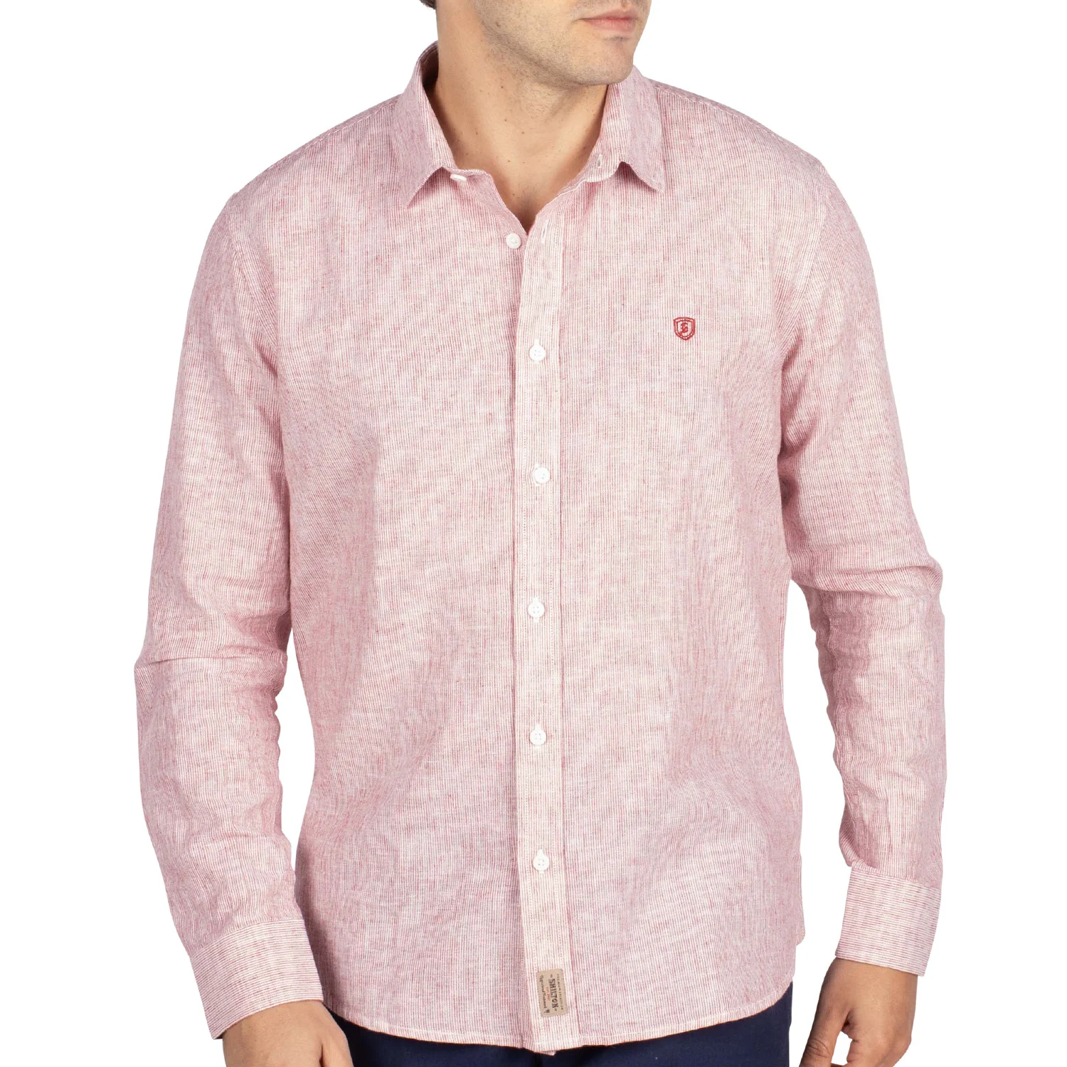Chemise en lin rayée