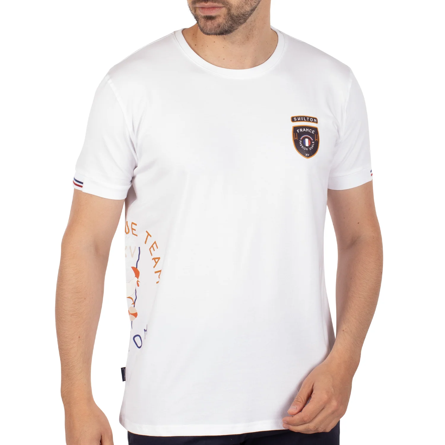 T-shirt rugby blue side